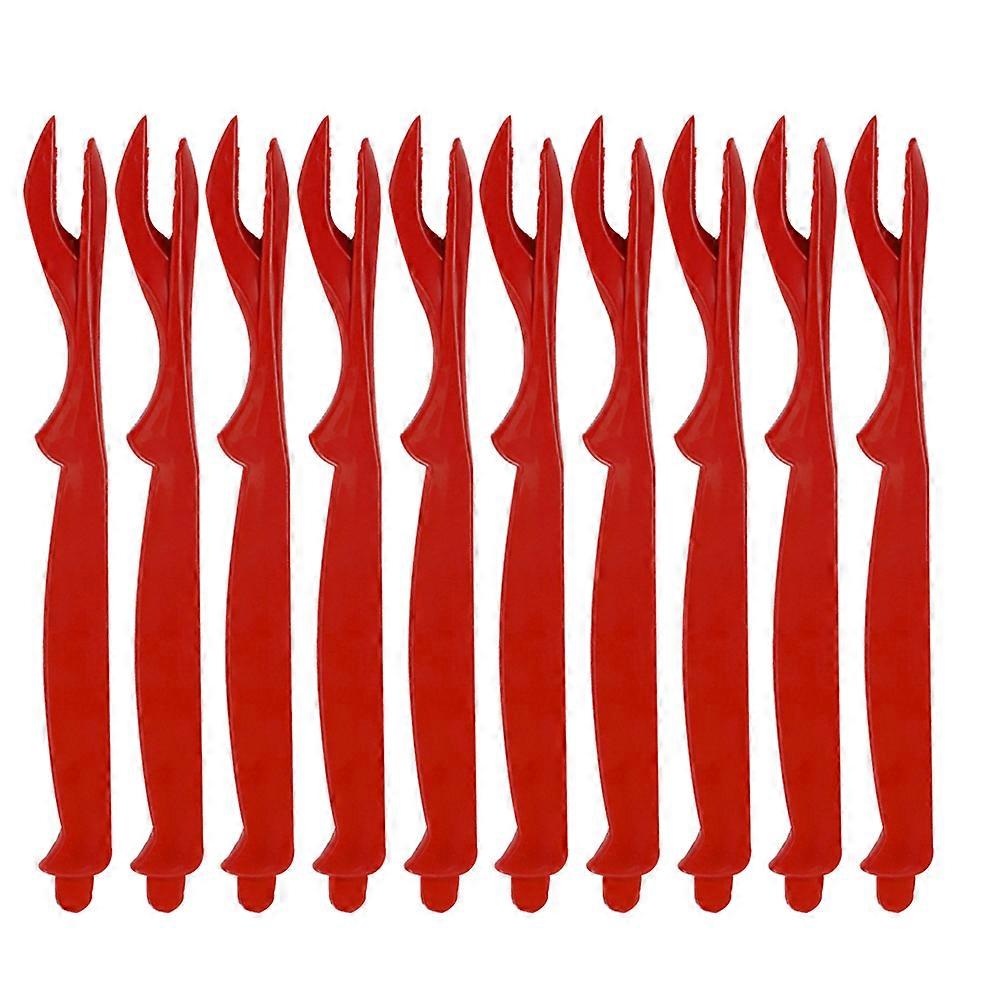 Multifunctional Crab Fork Plastic Seafood Fork for Eating Use 10Pcs
