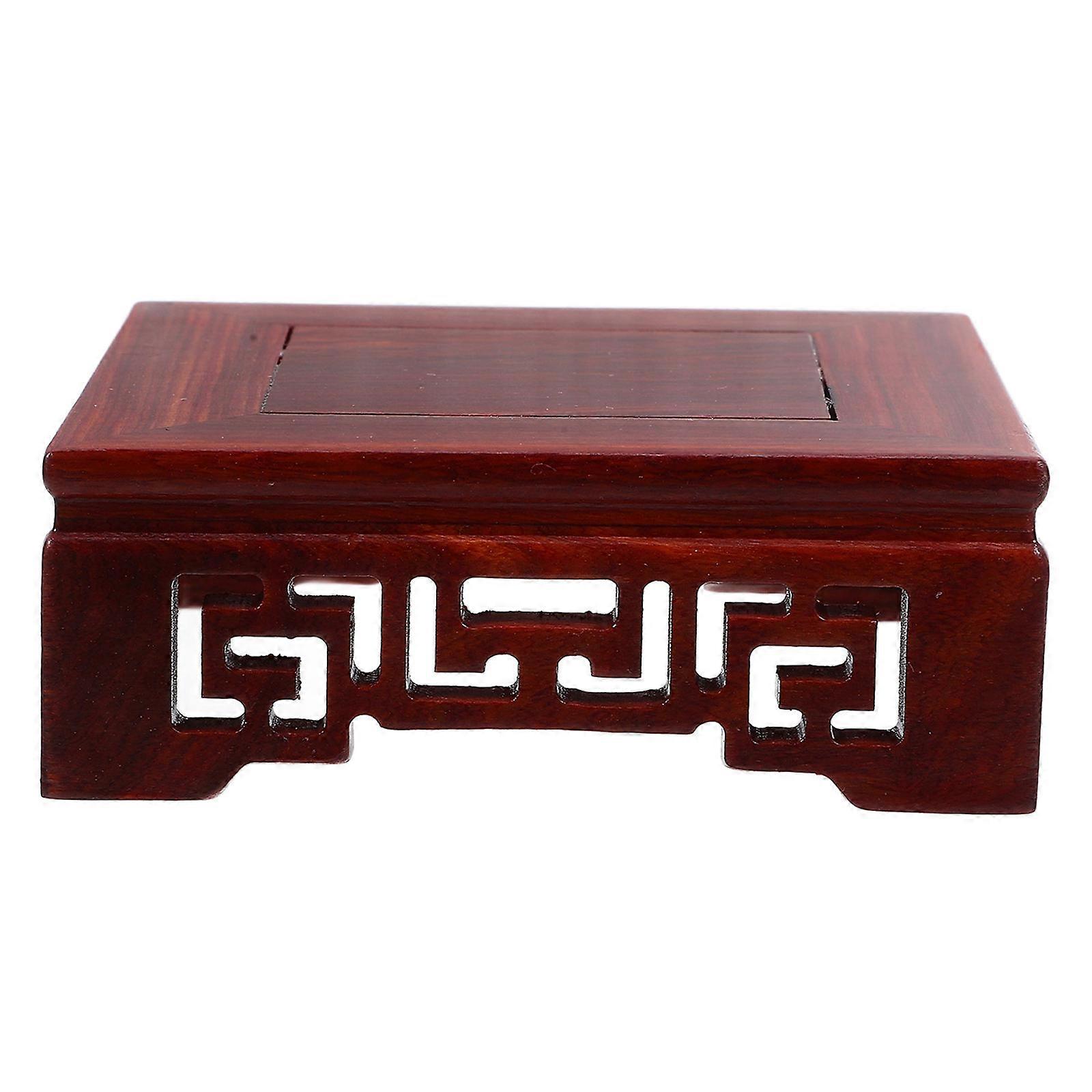 Small Wood Display Stand Vase Display Base Indoor Decoration Square Shape Fine Polishing Process 1Pcs