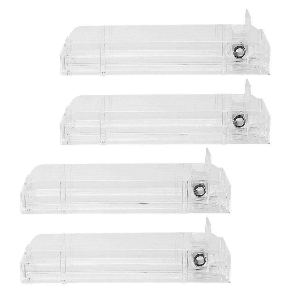 Push Pusher Organizer Rack for Shop Use 4Pcs Clear Plastic