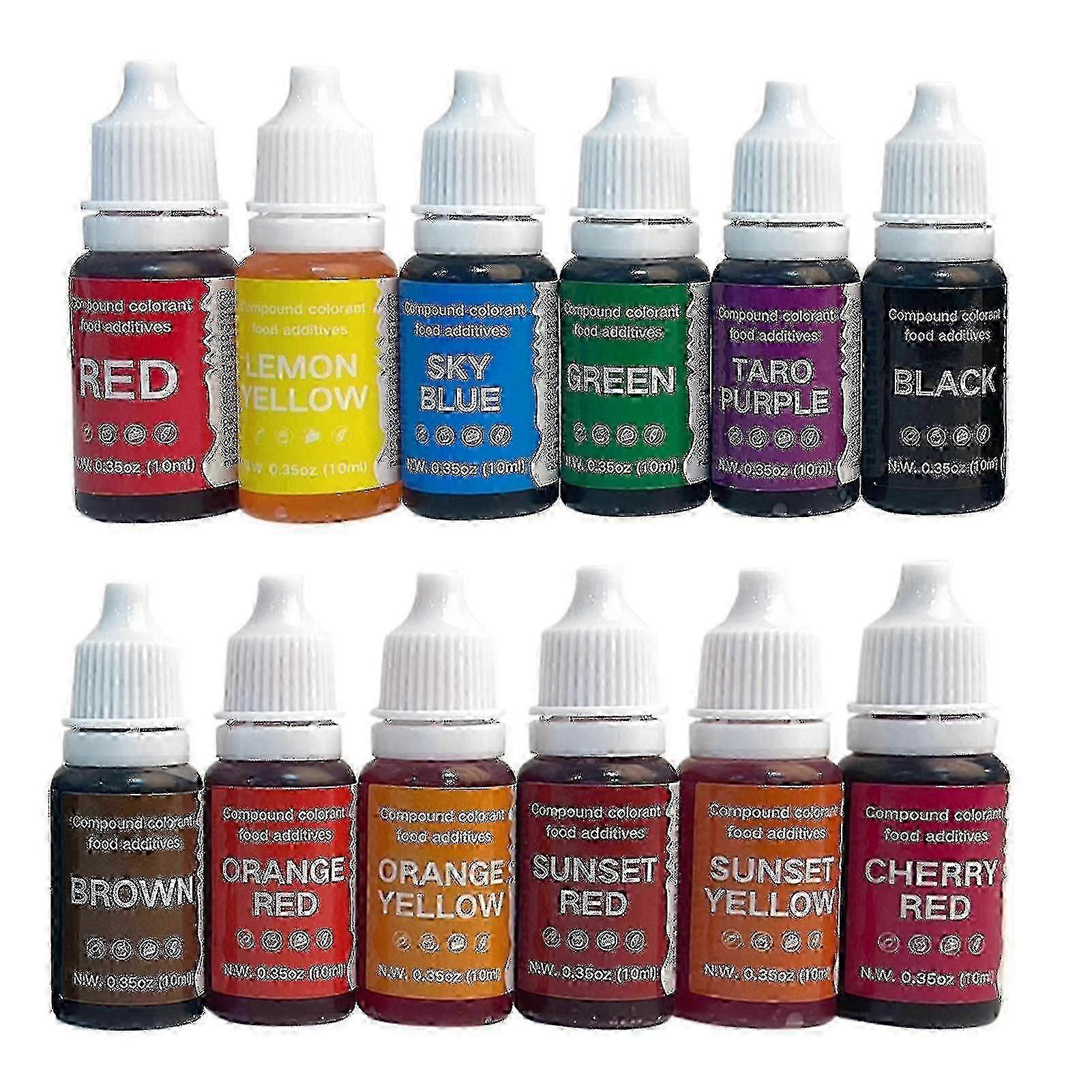 12/24이 식용 색소 키트는 맛이 없고 고농축이며 베이킹, 요리, 장식에 다양하게 사용할 수 있습니다.