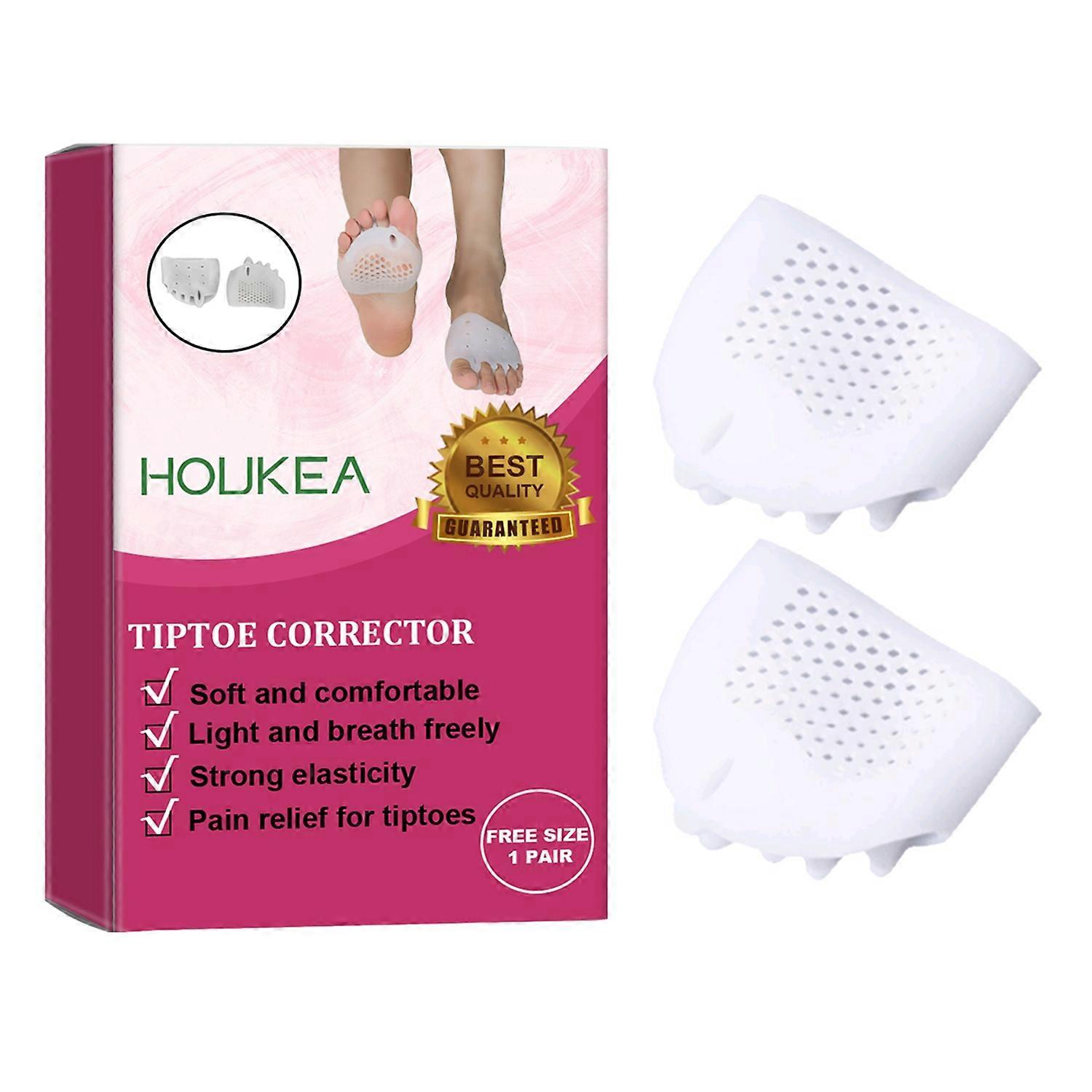 1-6PCS HOUKEA HKB05-A005-1-RD1 1 Pair Silicone Toe Corrector Toe Separator Hallux Valgus Correction 