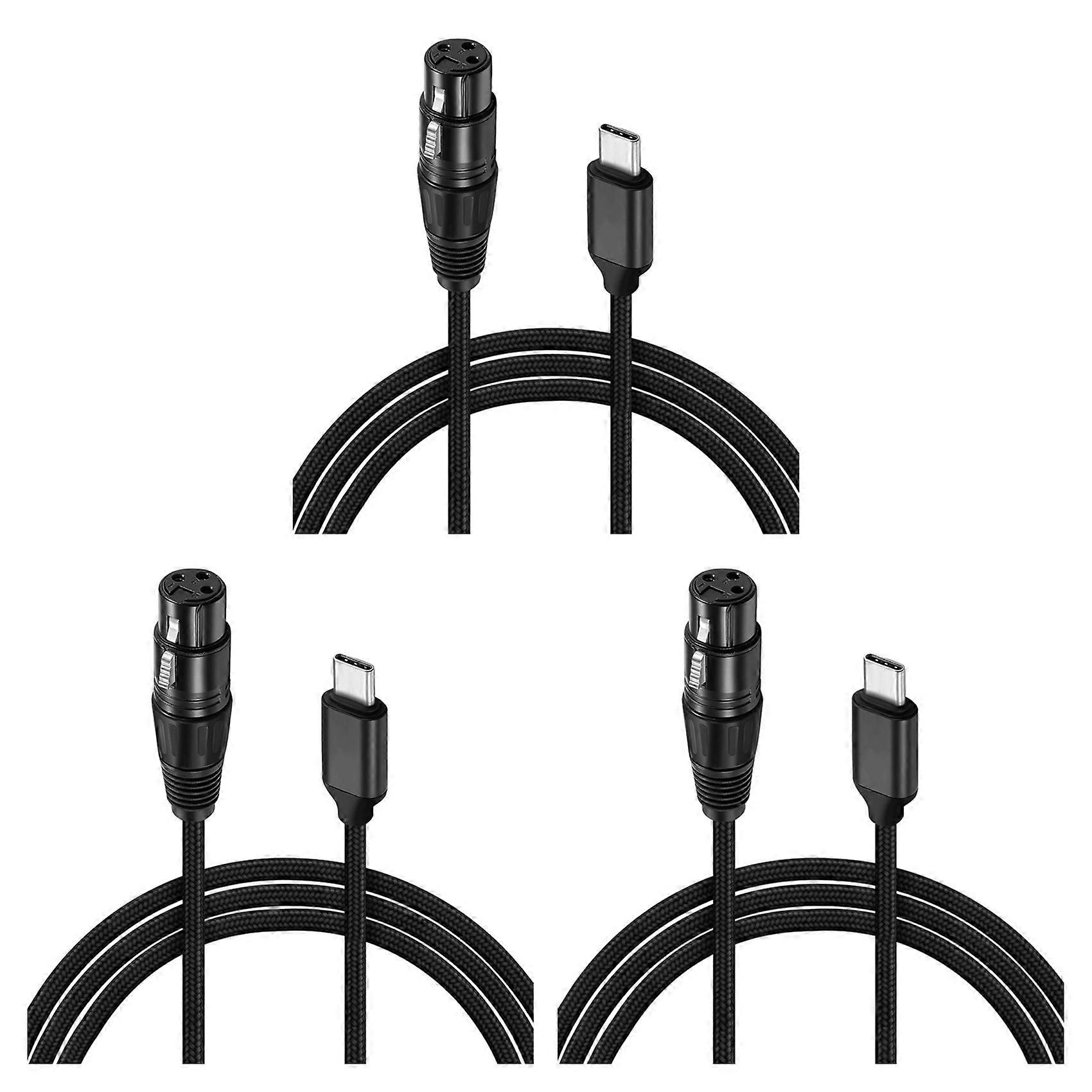 3X XLR to USB C USB C to XLR for Phone to Microphone XLR to USB Cable for Tablet, Laptop and Other Type C Device(6FT)