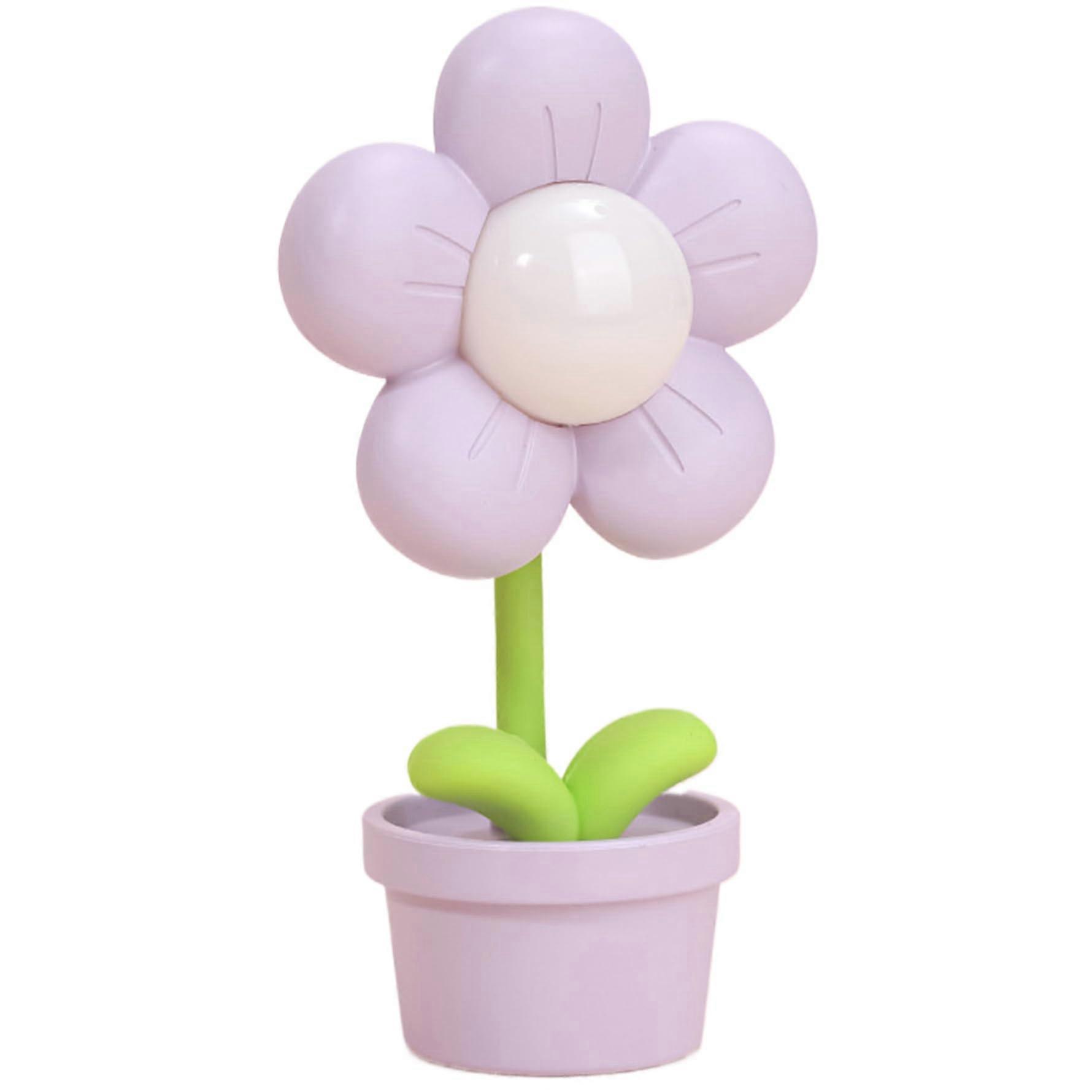 LED Desk Lamp with Adjustable Brightness and Cute Flower Design for Kids Room or Dorm Night Light