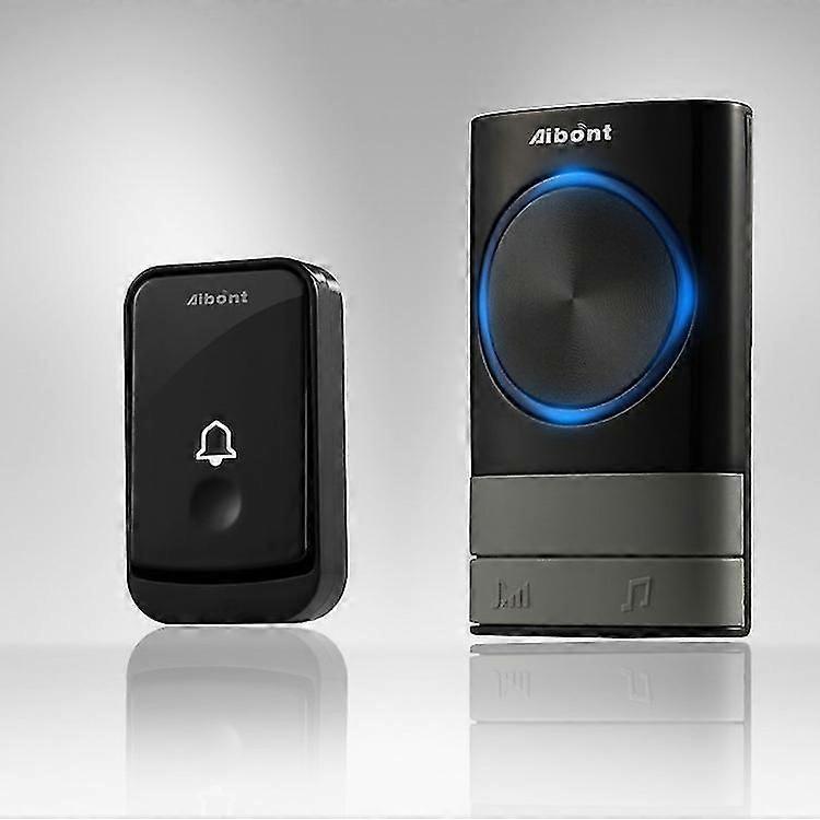 Waterproof Wireless Doorbell, 400m Range, Blinking Led Light, Black