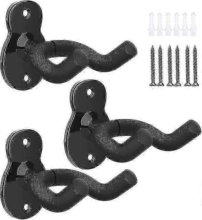 3-pack Metal Guitar Wall Mount - Black hwyC
