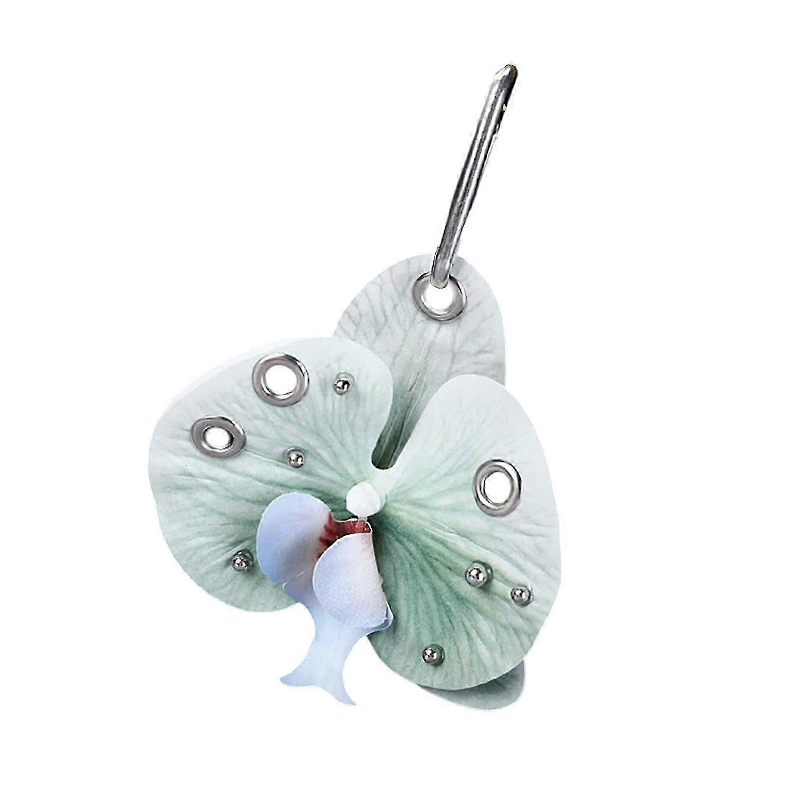 Trendy Eyelet Beadwork Floral Key Holder Scratch Resistant Design Versatile Carrying Options For Fashion Enthusiasts White and red