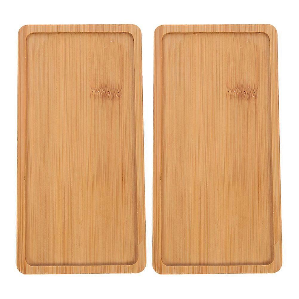 Succulent Pot Bamboo Drip Tray Square Flower Pot Holders 2Pcs