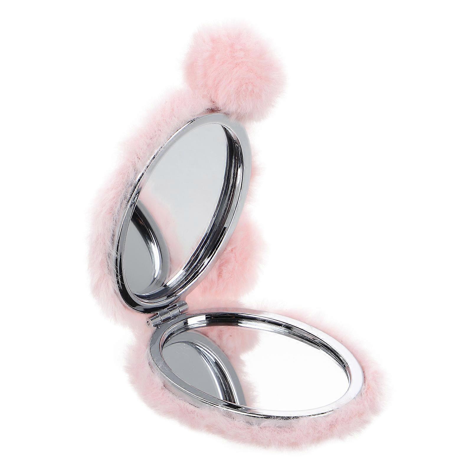 Cute Pocket Mirror Portable Makeup Mirror for Purse Pink Compact