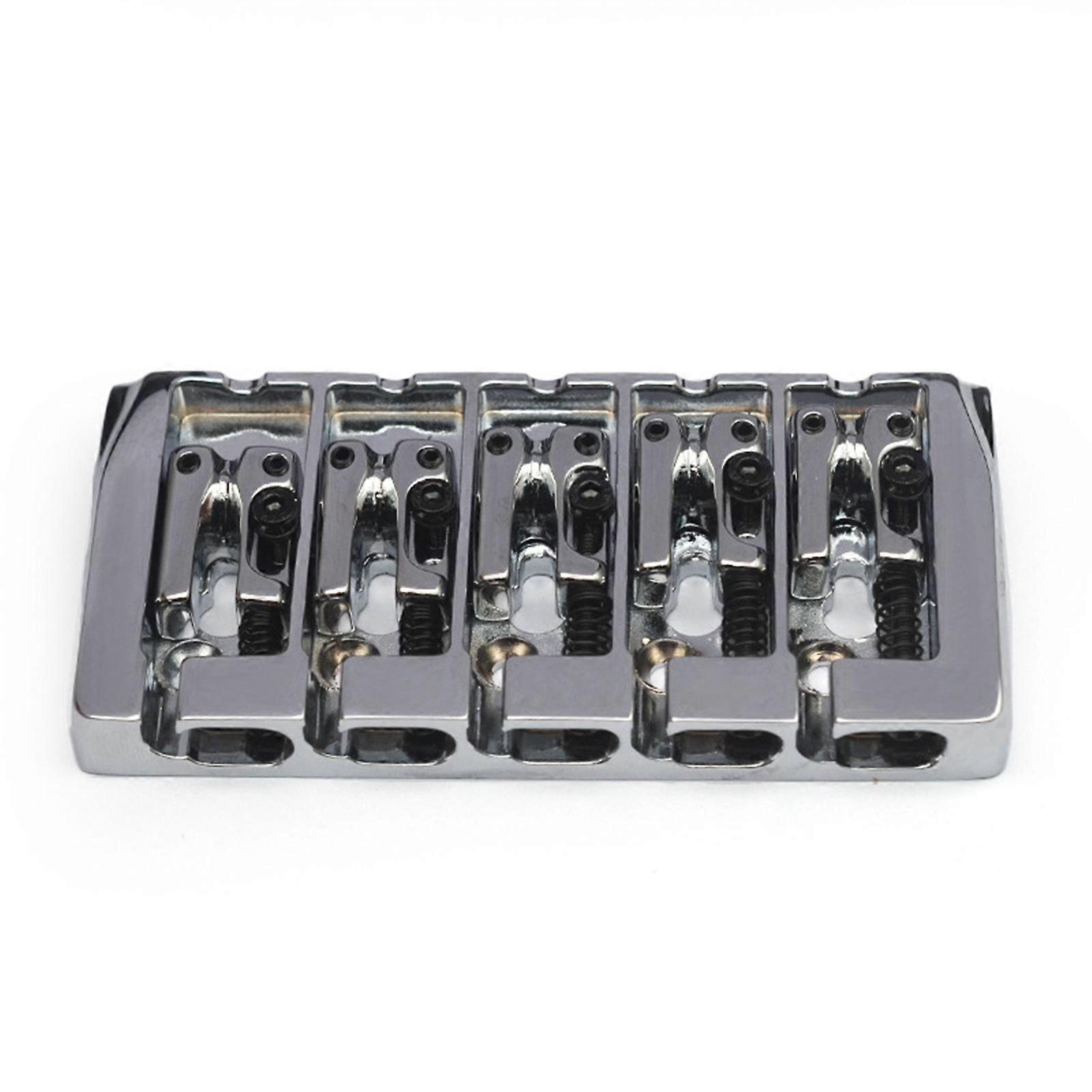 5 String Bass Bridge Assembly, 5 String Vintage Style Bass Bridge for 5 Strings Electric Bass Guitar 3 Color to Choose  Silver