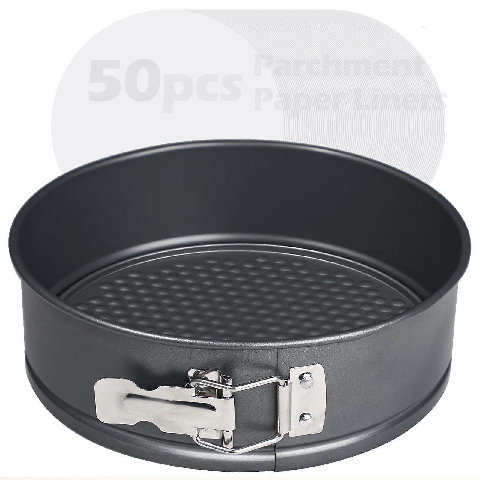 8 Inch Nonstick Springform Pan Set for Cheesecake Baking, Deep Dish Leakproof with 50 Parchment Liners