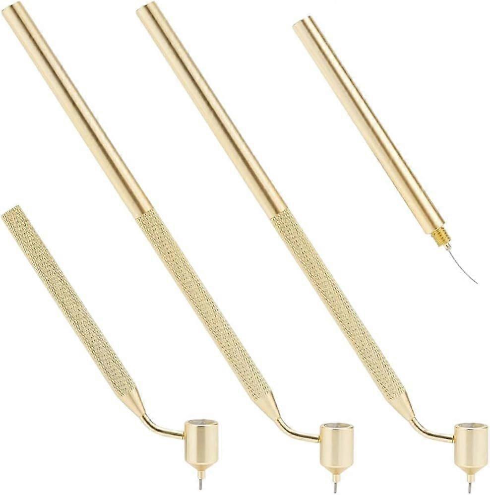 2PCS 0.5MM Detailing Fine Line Painting Pen Slanting Fluid Writer Applicator Gold Aluminum Precision Touch up Paint Applicator Pen for Drawing Lines R