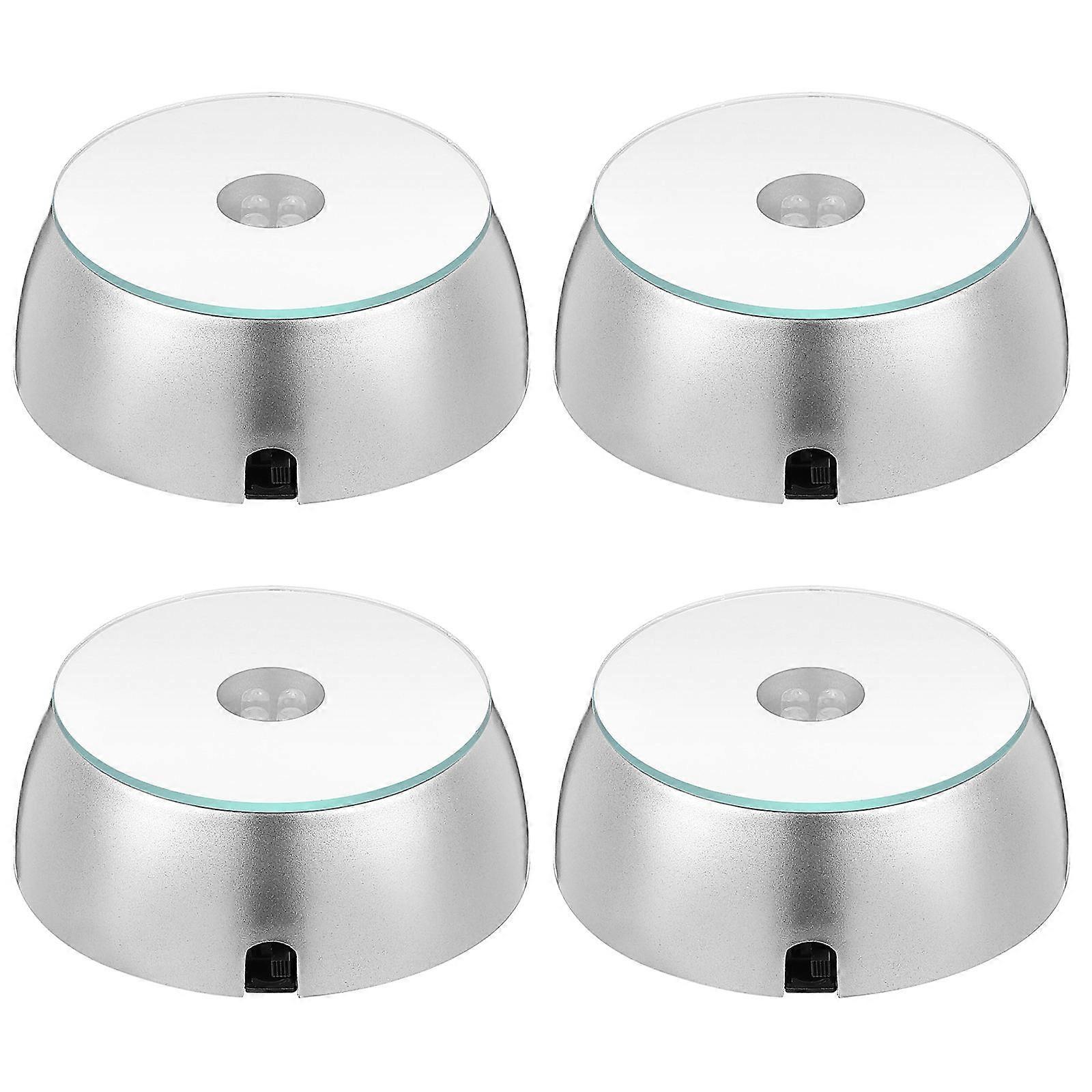 Light Base Fashion LED Light Bases for Display 16Pcs Silver Plastic