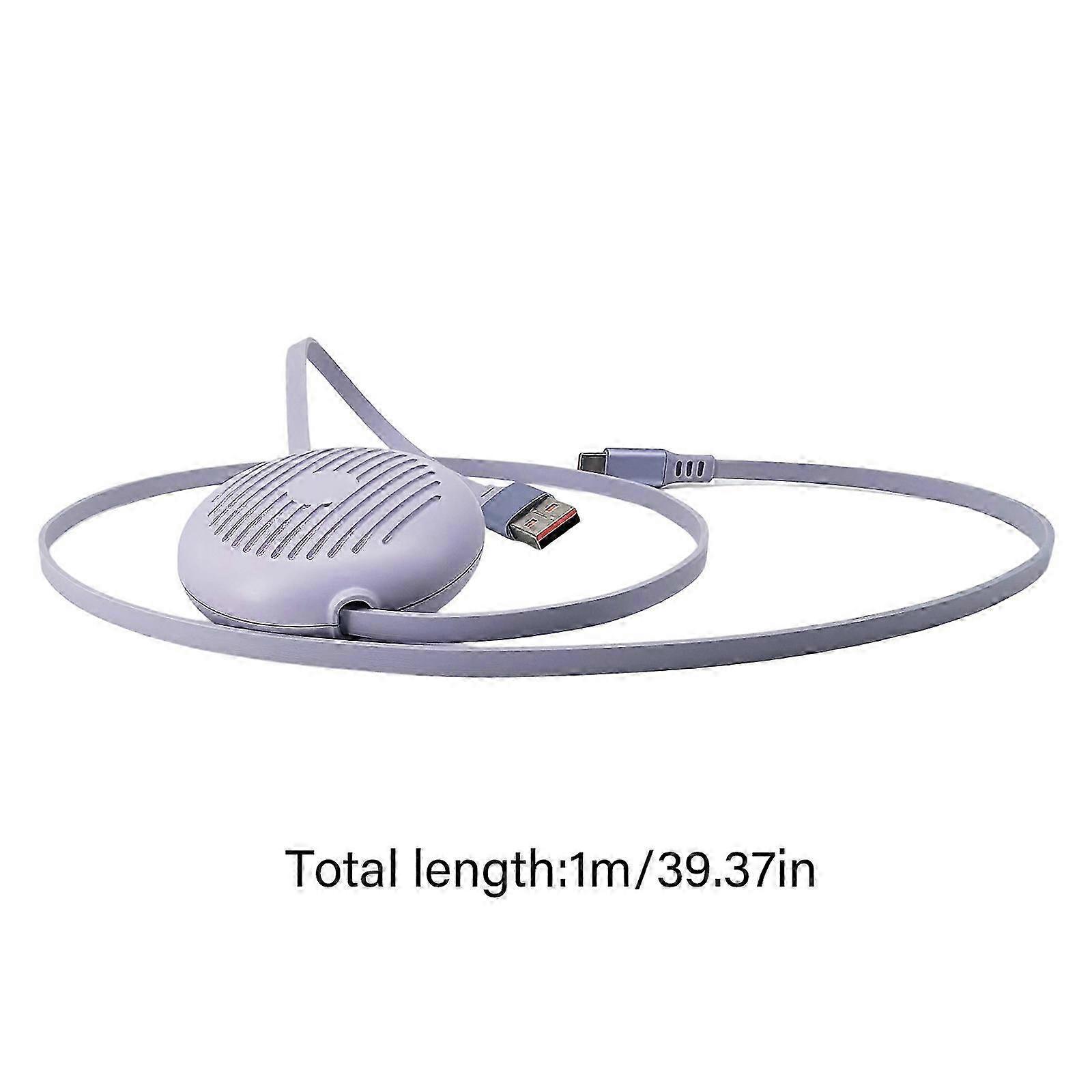 Retracting USB C To USB A Cable 60W Fast Charging With Auto Rewind Function Suitable For Phones Tablets & Gaming Devices  Black