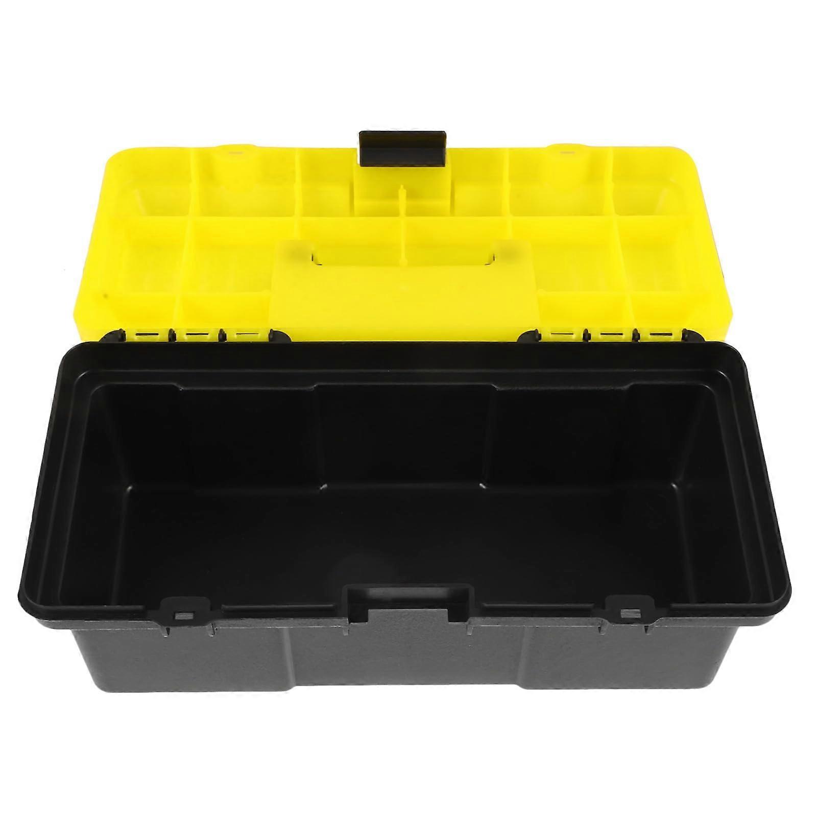 12Inch Plastic Tool Box with Handle, SingleLayer Compact Tool Storage Case for Home and Office