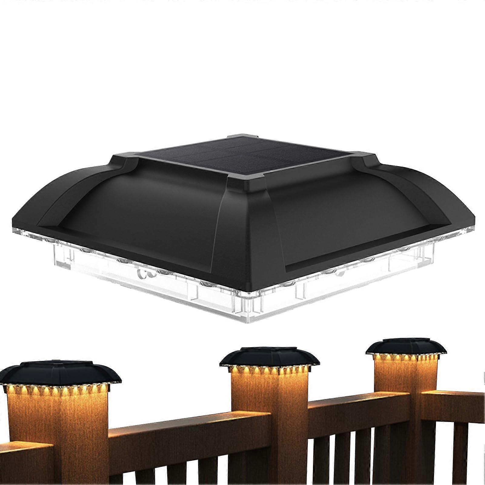Solar Post Cap Lights Waterproof Outdoor Solar Deck Lights with Auto Sensor for Garden Patio