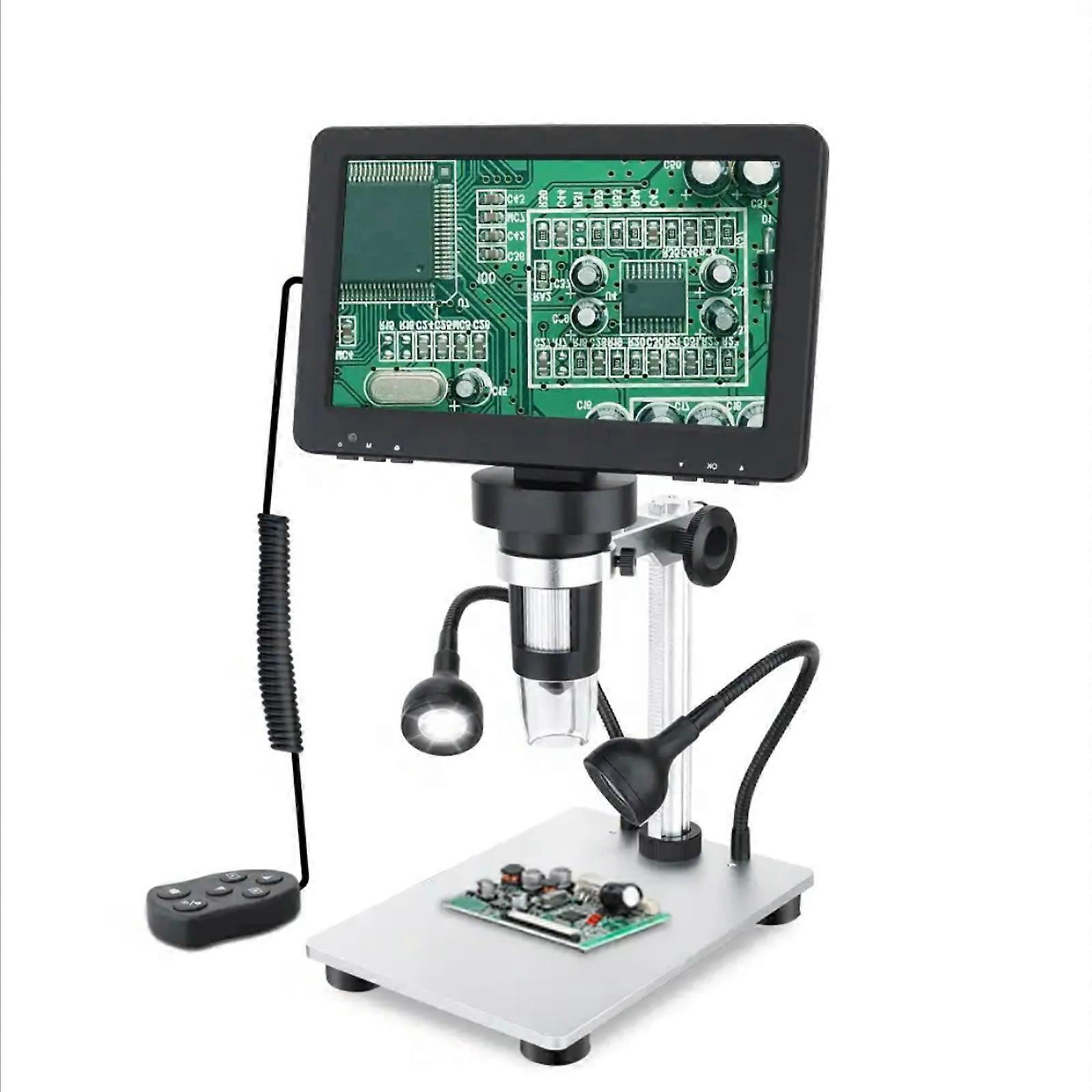 7 Inch Digital Microscope with Large High Resolution Screen USB Plugs & Play for PC Multiple Magnification & Video Capture Multicolor