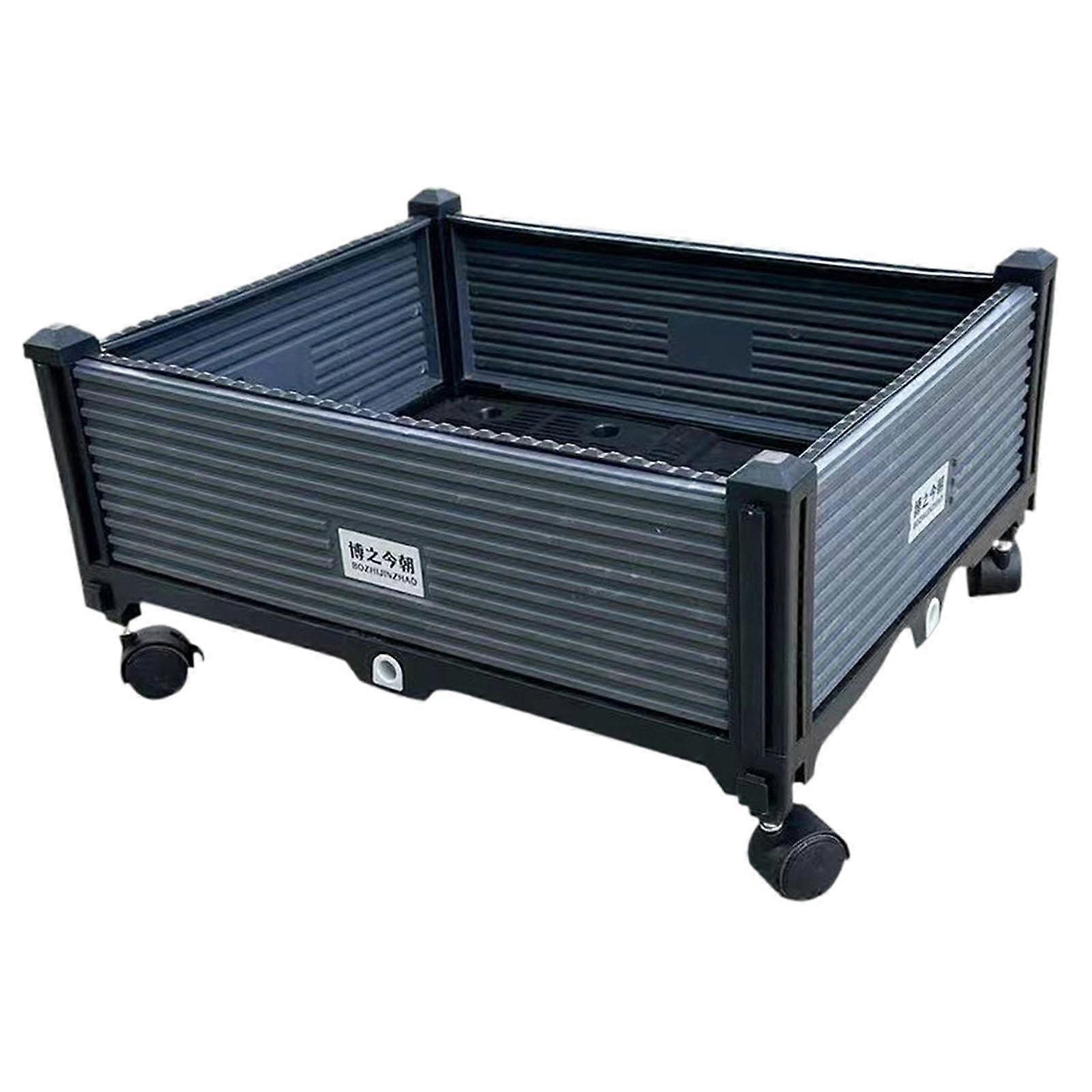 Raised Garden Bed with Wheels Stackable Elevated Planter Box for Balcony Patio with Drainage