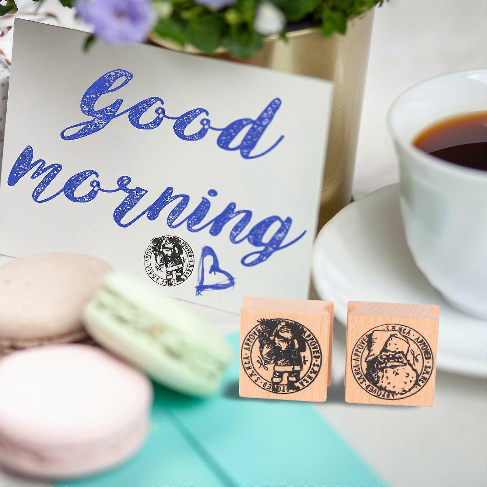 Seal Stamper Wooden Stamp for Drawing 4Pcs Christmas Pattern Assortment