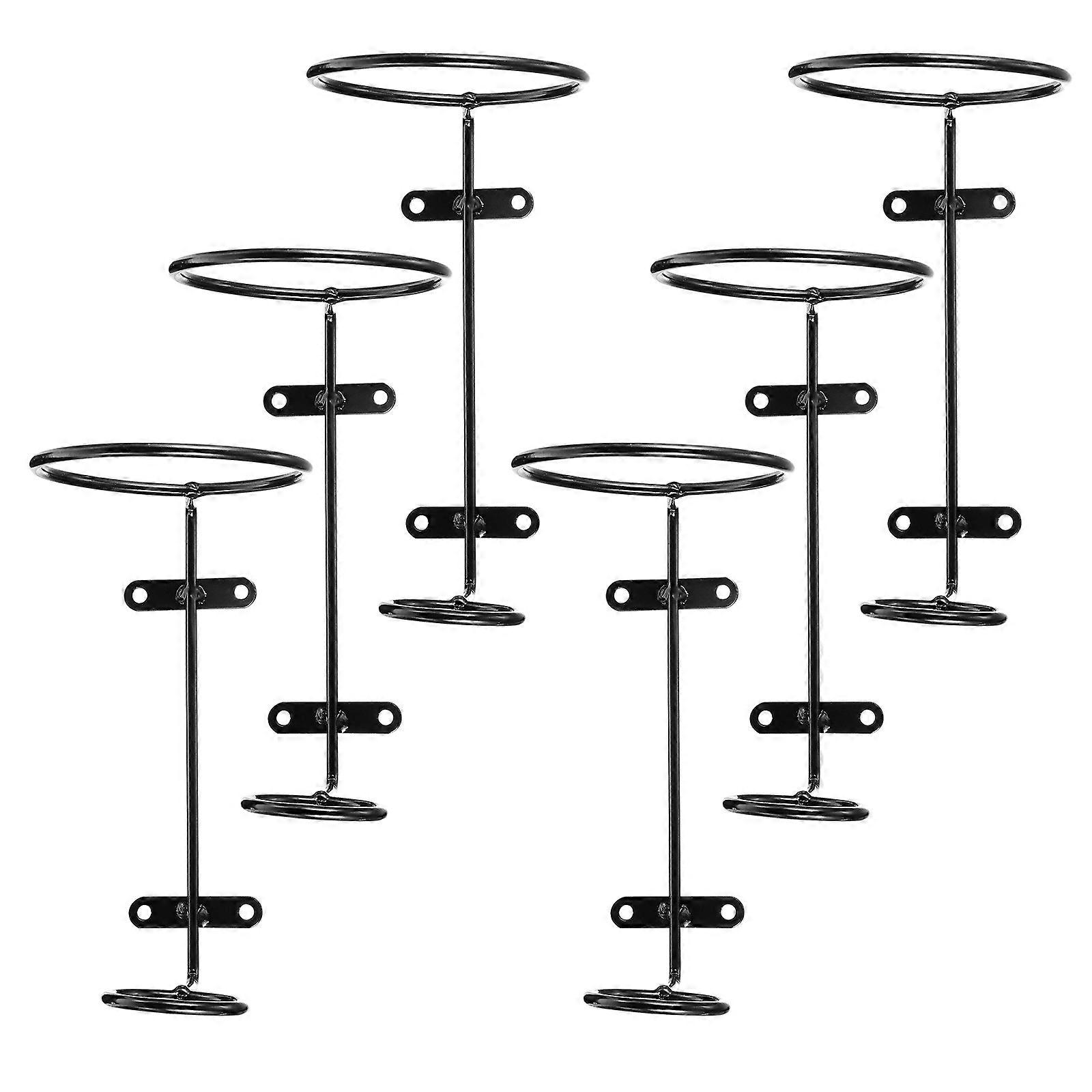 Iron Stand Red Rack for Storage 6Pcs Downward Black Racks