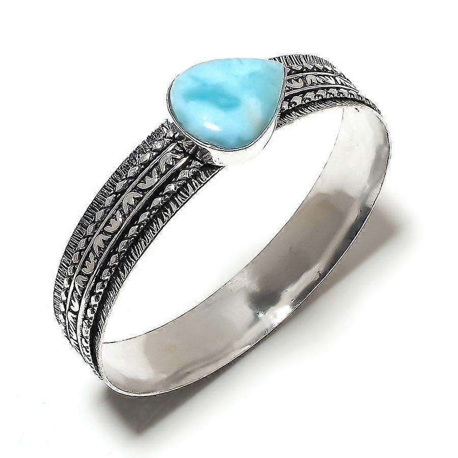 Republic Larimar Gemstone 925 Sterling Silver Cuff Bangle 7.5"