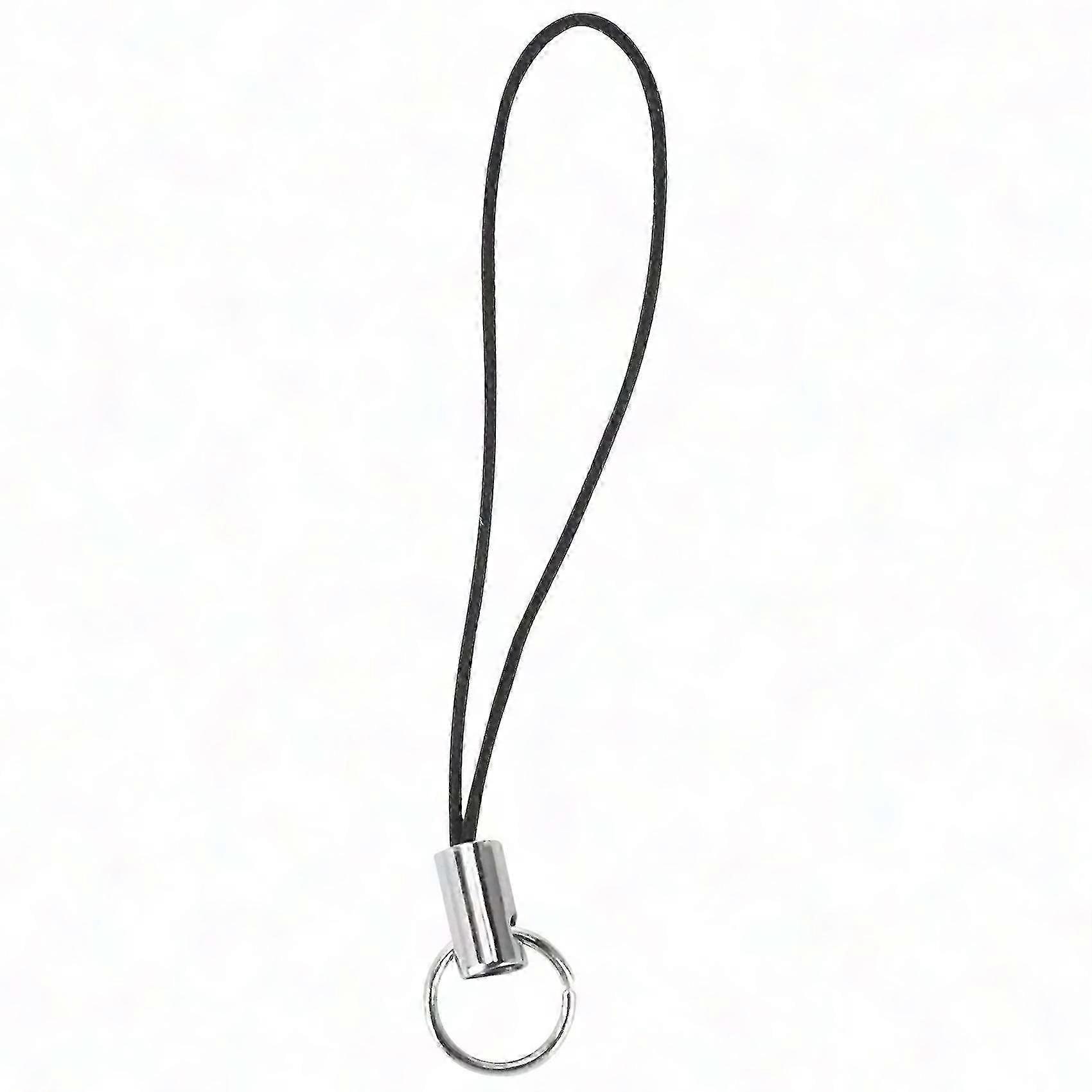 10-Piece Phone Strap Set with Black/Silver Split Rings