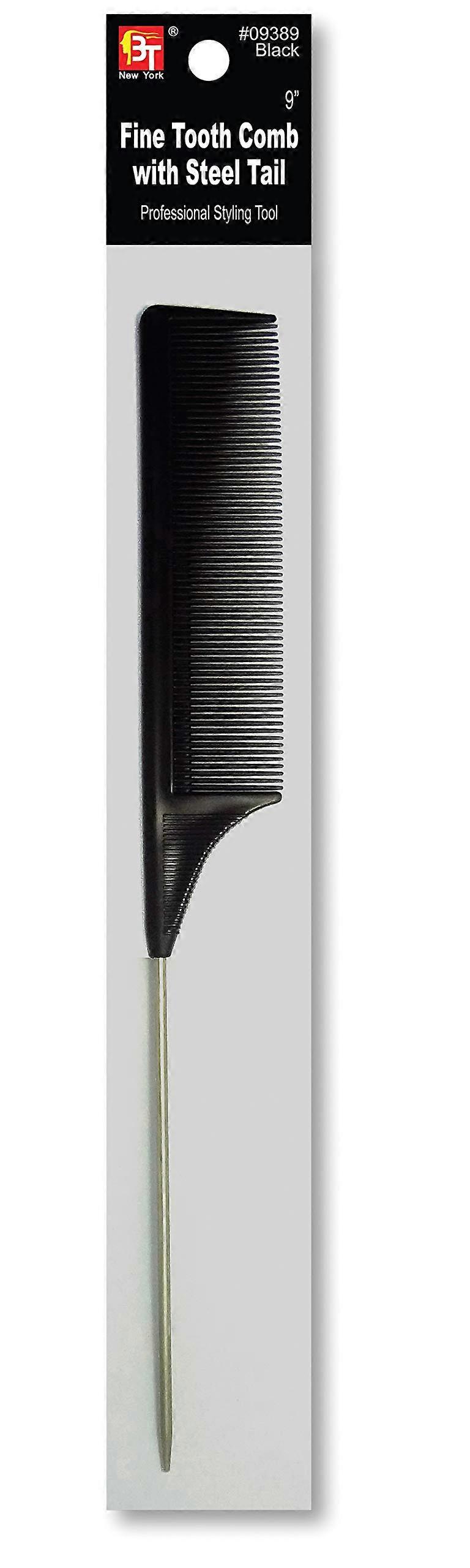 Fine Tooth Comb with Steel Tail 9 Inch for Precision Styling and Hair Sectioning