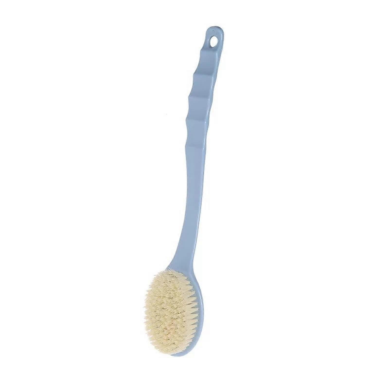 Bath Brush and Back Scrubber with Long Handle, Gentle Exfoliation, AntiSlip Grip, Blue