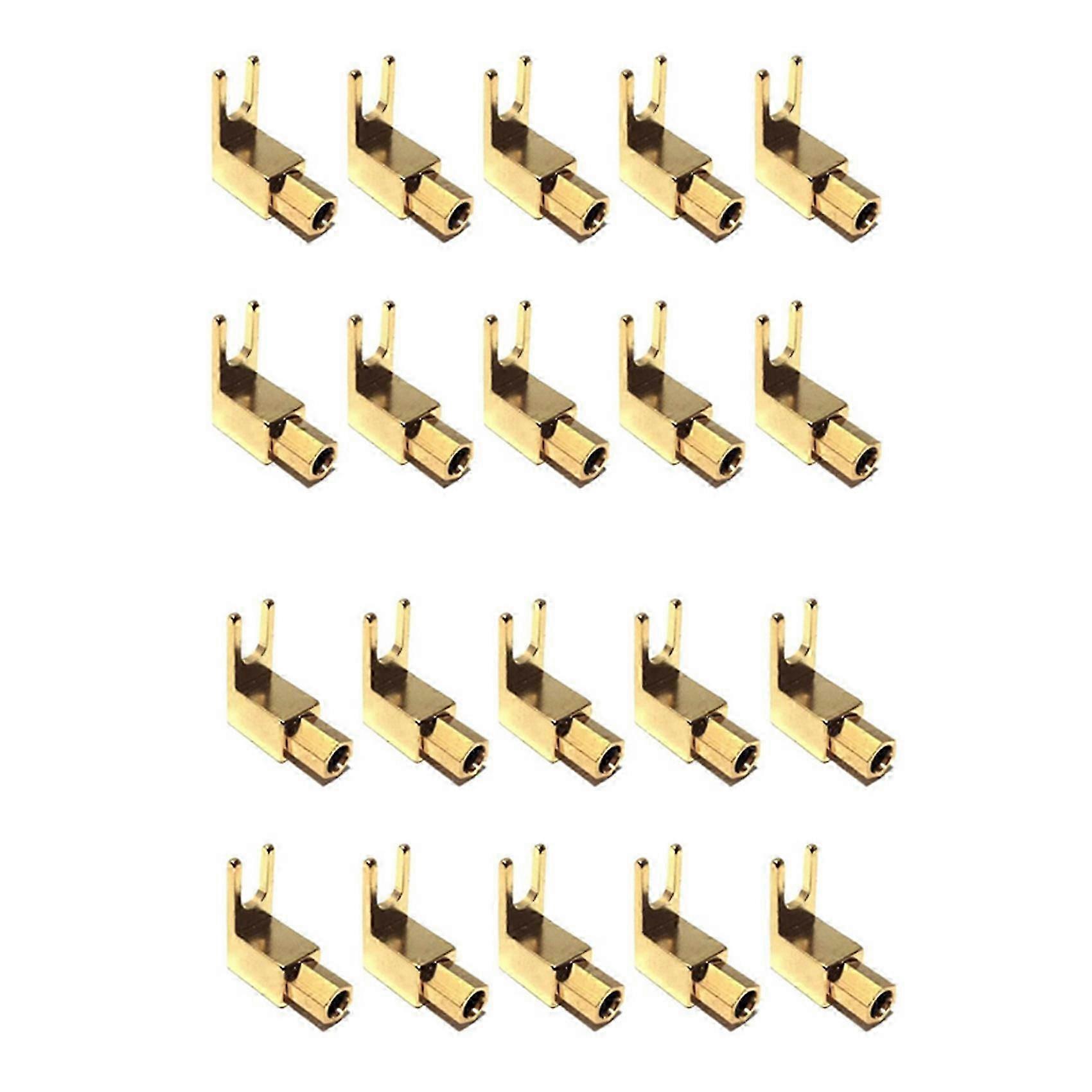 Right Angle Spade Fork & Binding Post - 4mm Banana Plug Socket - Spade Fork Connector for Speaker &