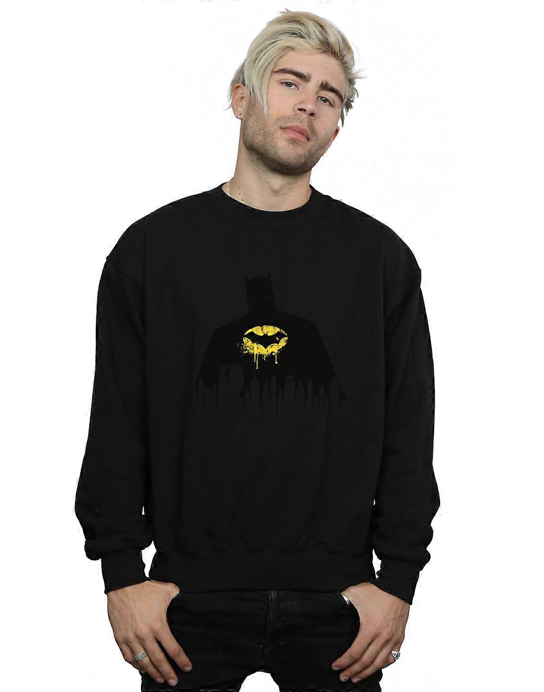 DC Comics Men's Batman Shadow Paint Sweatshirt