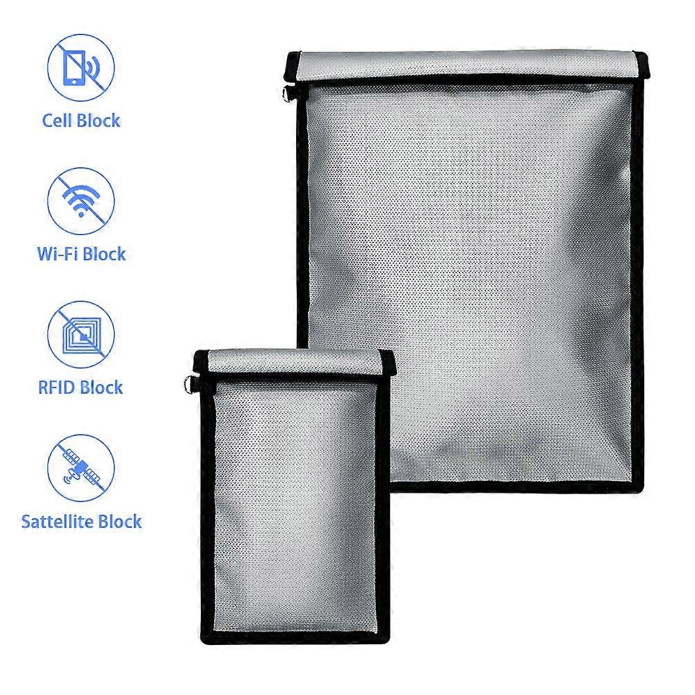 Signal Shielding Fireproof Bag Waterproof Fireproof Document Pouch Large/Small Safe Storage Bag Set
