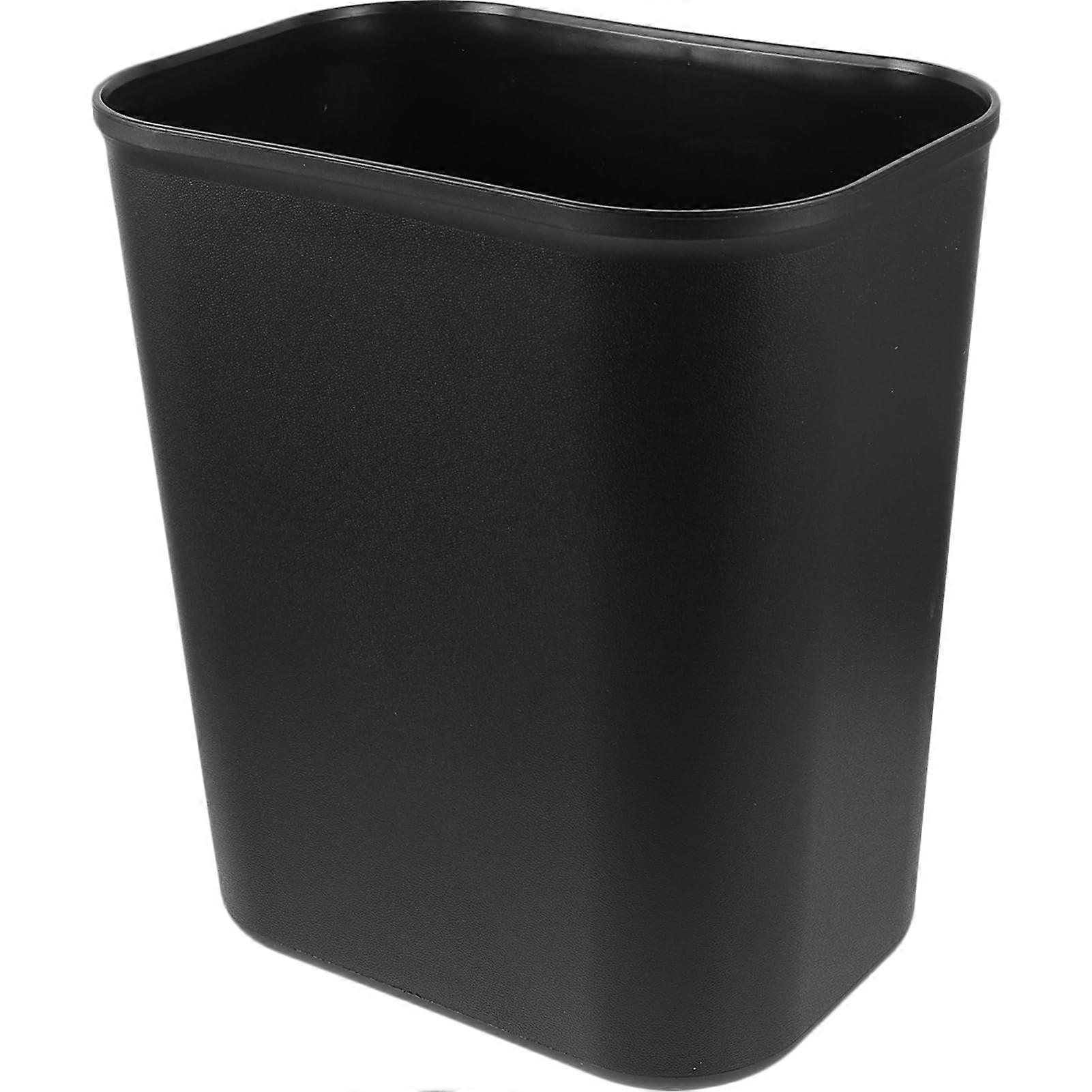 13 Quart Small Trash Can Square Plastic Wastebasket Space Saving for Office Kitchen Dorm Black