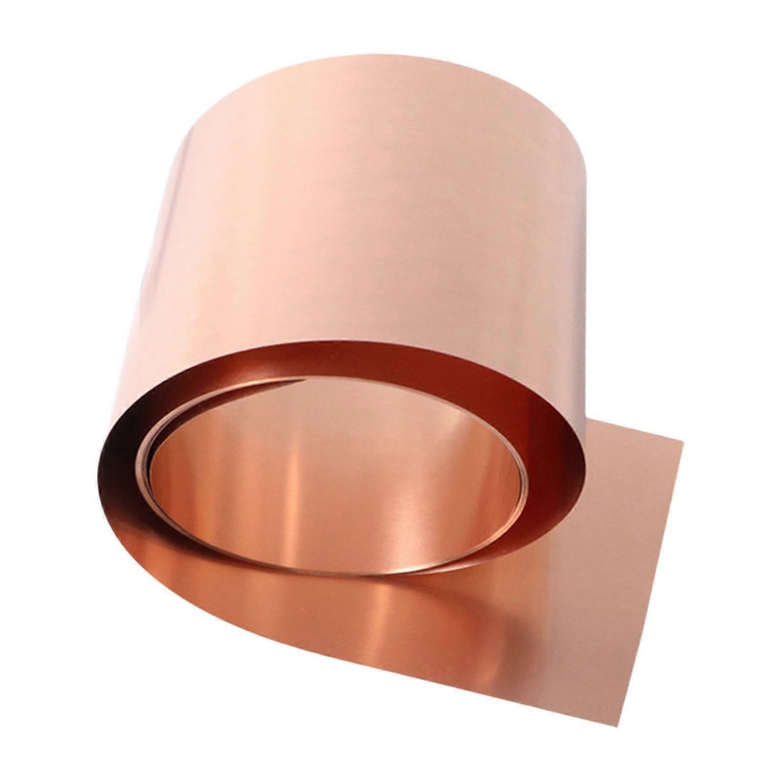 Copper Sheet Roll 0.1mm Pure Copper Sheet 1 Meter for DIY, Crafts, Welding and Coppersmith Work