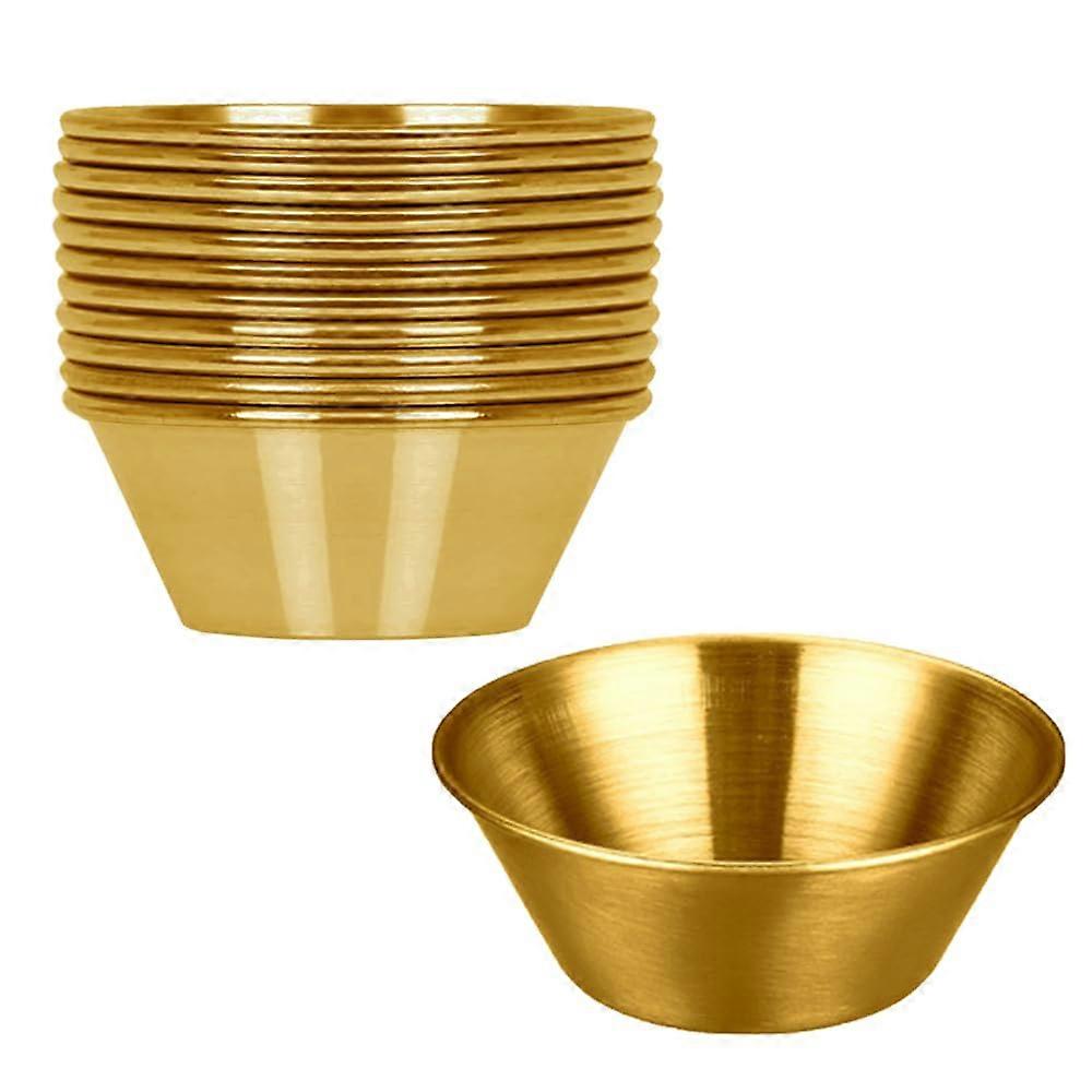 12pcs Stainless Steel Sauce Cups 1.5oz/2.5oz Stackable Rustproof Condiment Cups for Dressings