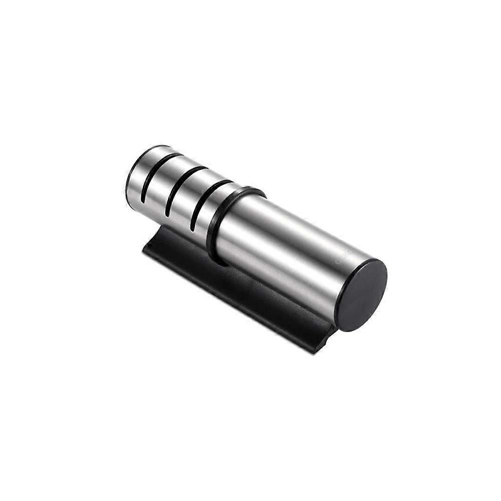 Knife Sharpener, Stainless Steel ThreeStage Manual Kitchen Sharpening Tool, Silver