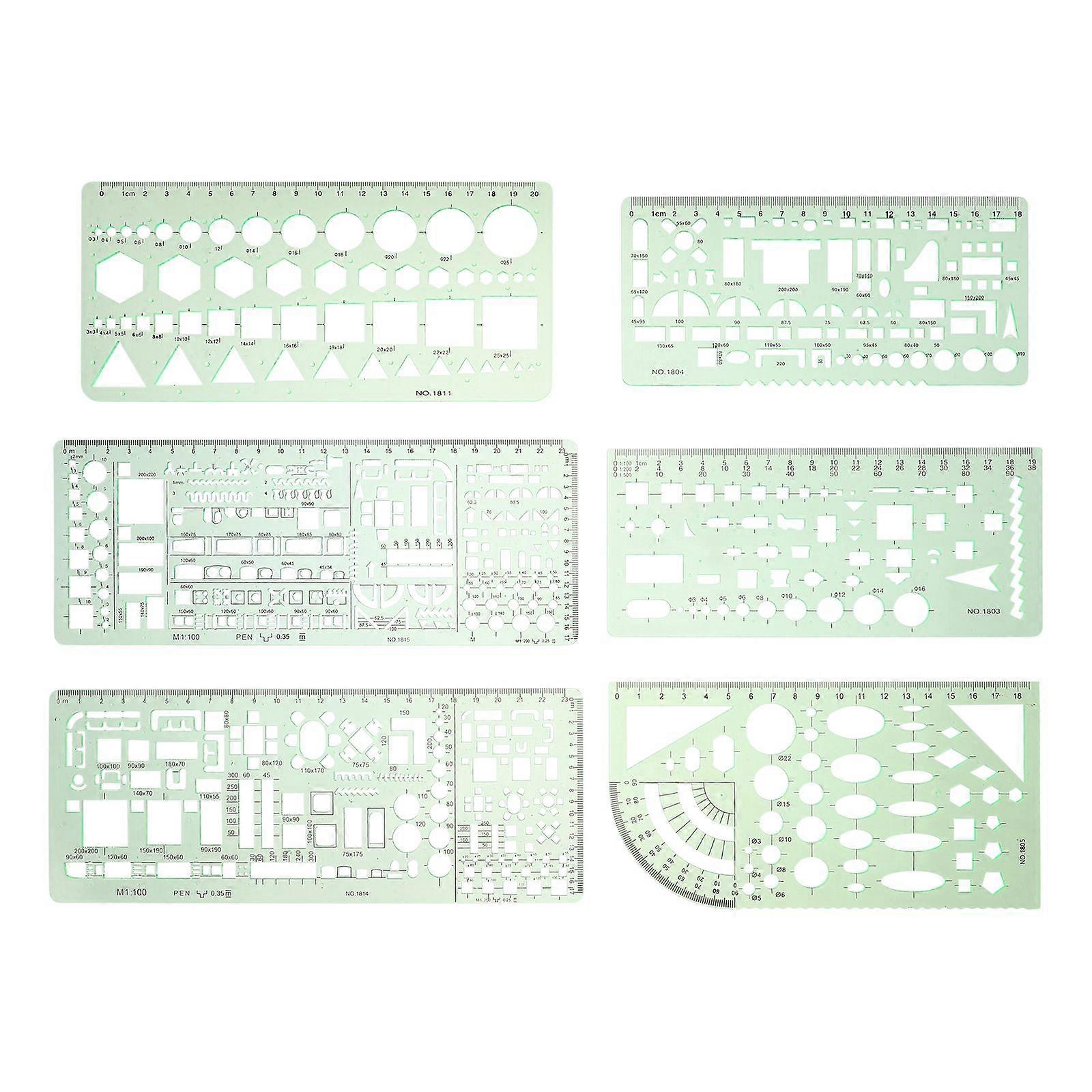 1 Set Geometric Stencil Drafting Tool Geometric Architecture Drawing Template