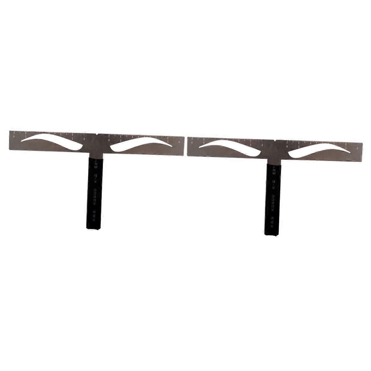 Eyebrow Stencil Kit with Ruler for Precise Arch Alignment and Fast Brow Shaping, 2pcs Beginner Set