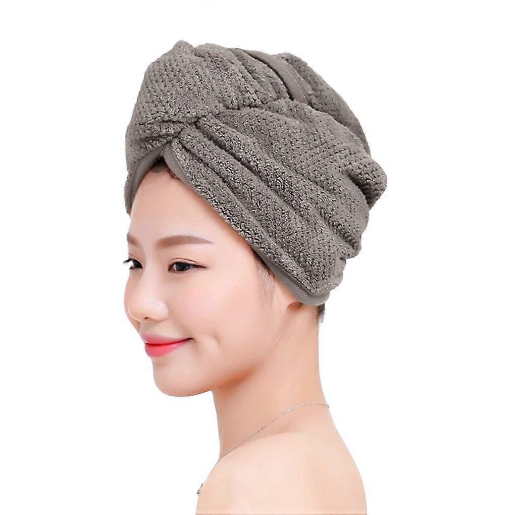 Hair Towel Wrap for Long Thick Hair, Microfiber Fast Drying Cap with Secure Button Closure
