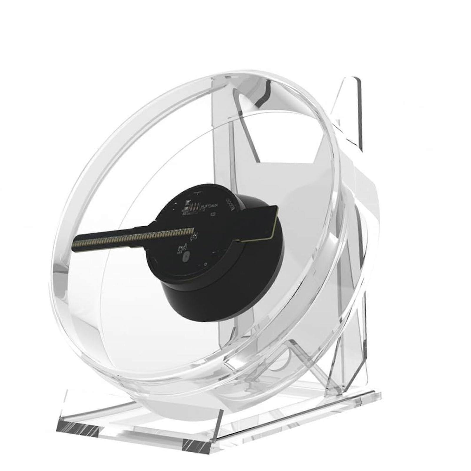 3D Hologram Fan Projector with Remote Control, Acrylic Base, Supports Multiple Formats for Advertising Display