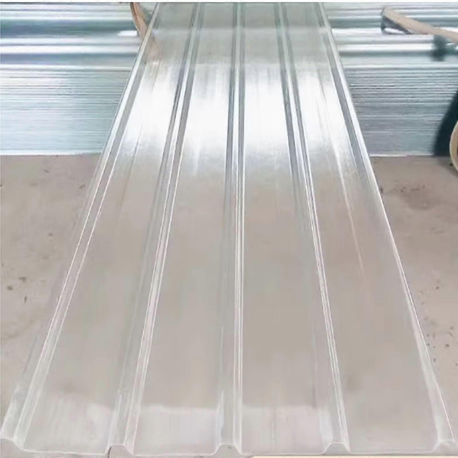 Clear Polycarbonate Roofing Sheet 1.5mm Corrugated Panel UV Resistant  Light Transmission