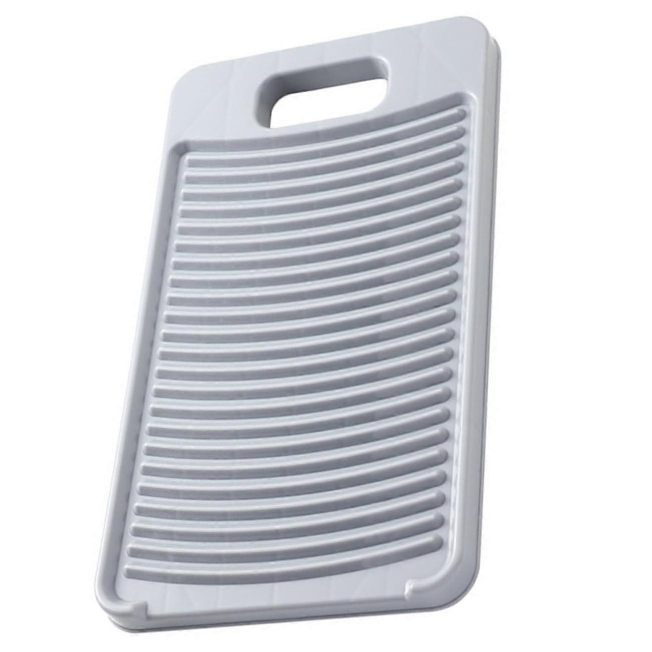 Plastic Laundry Washboard for Effective Stain Removal, Hangable Clothes Scrubbing Board, Grey