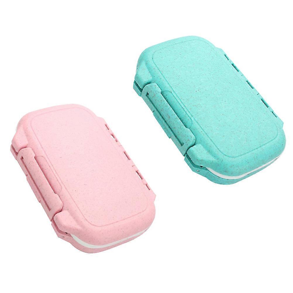 Plastic Storage Container Small Pill Box for 2Pcs Portable Use