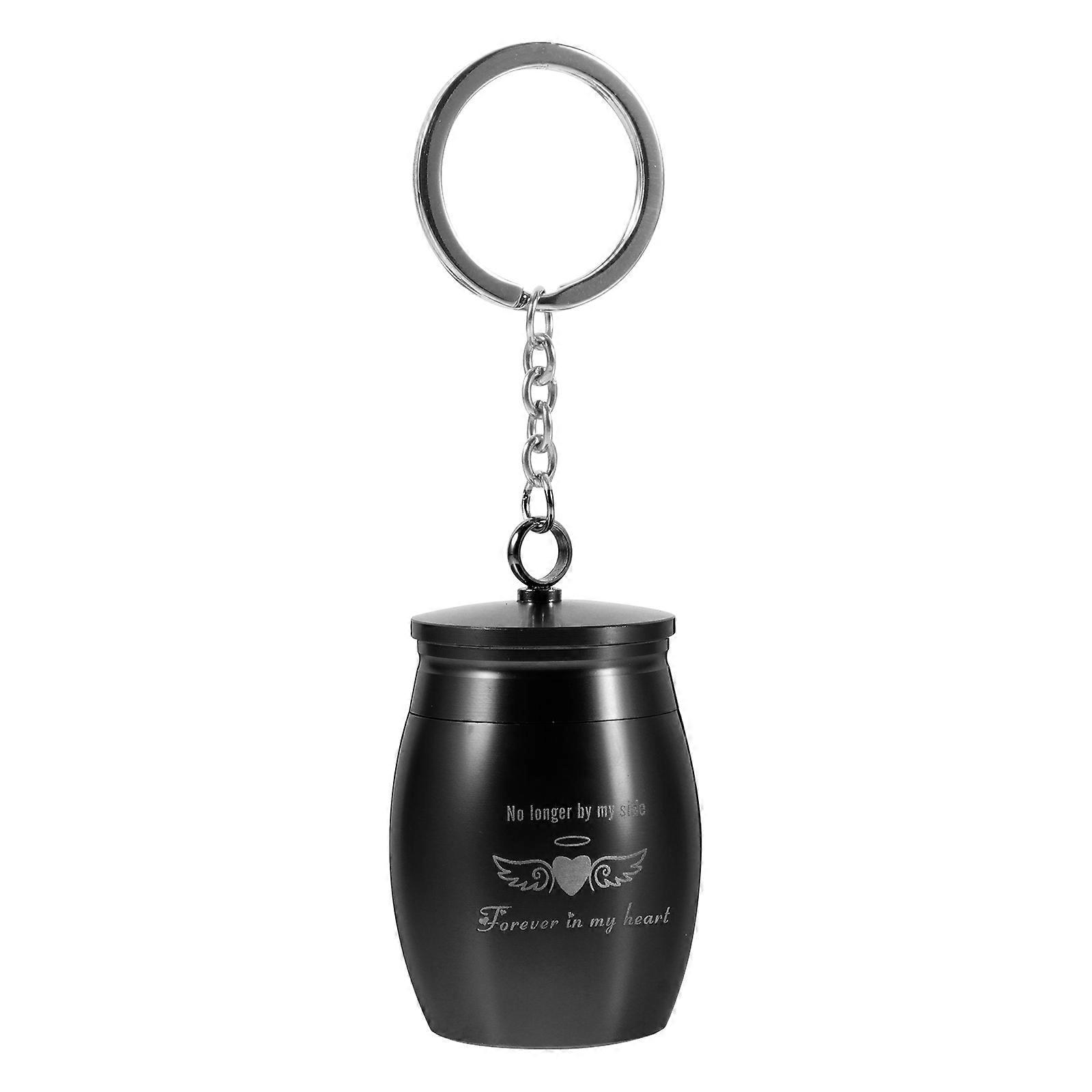 Black Miniature Urn For Ashes Key Chain Moisture-proof Design Compact Size 1Pack