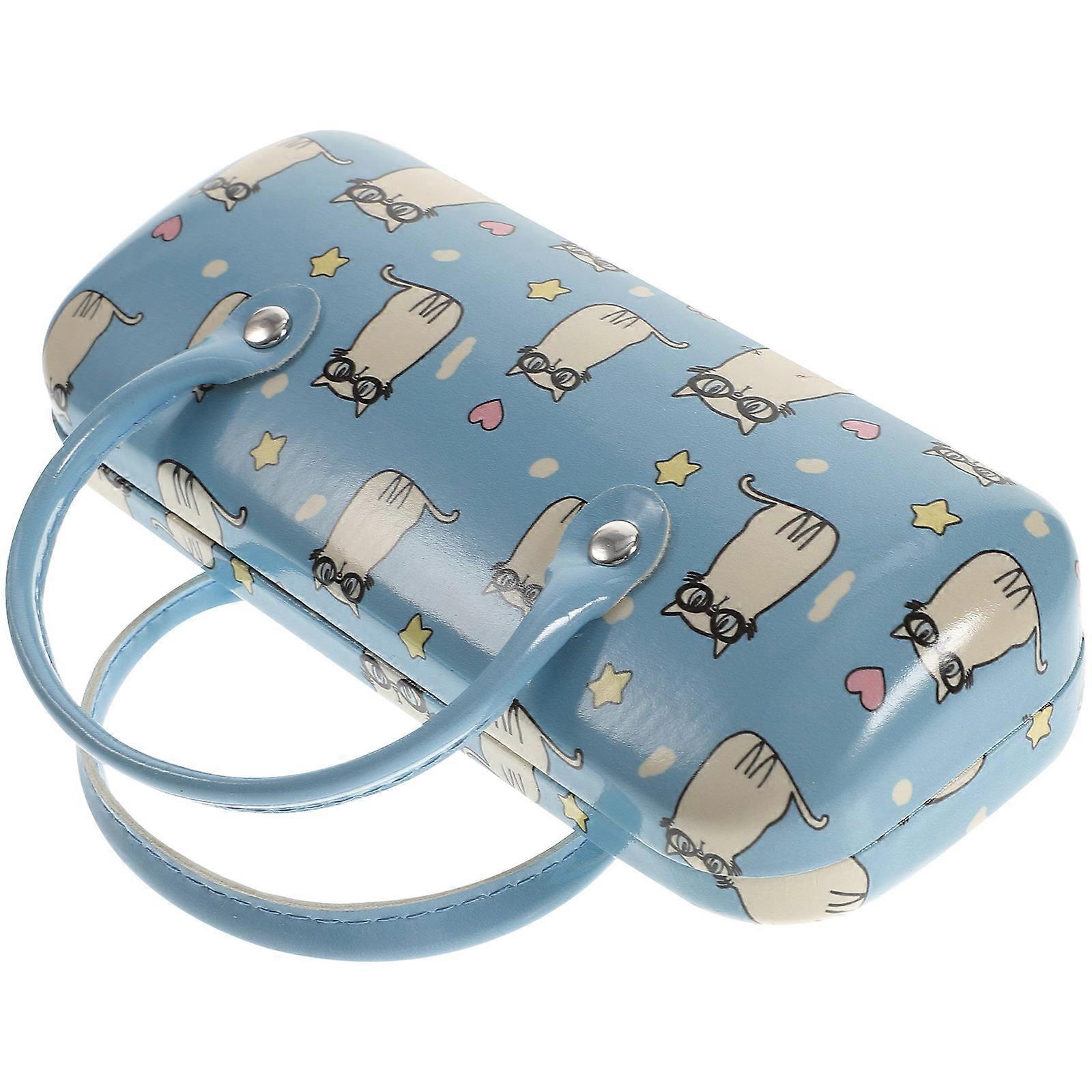 Children Glasses Case Folding PU Glasses Case for Storage Use Cartoon Pattern