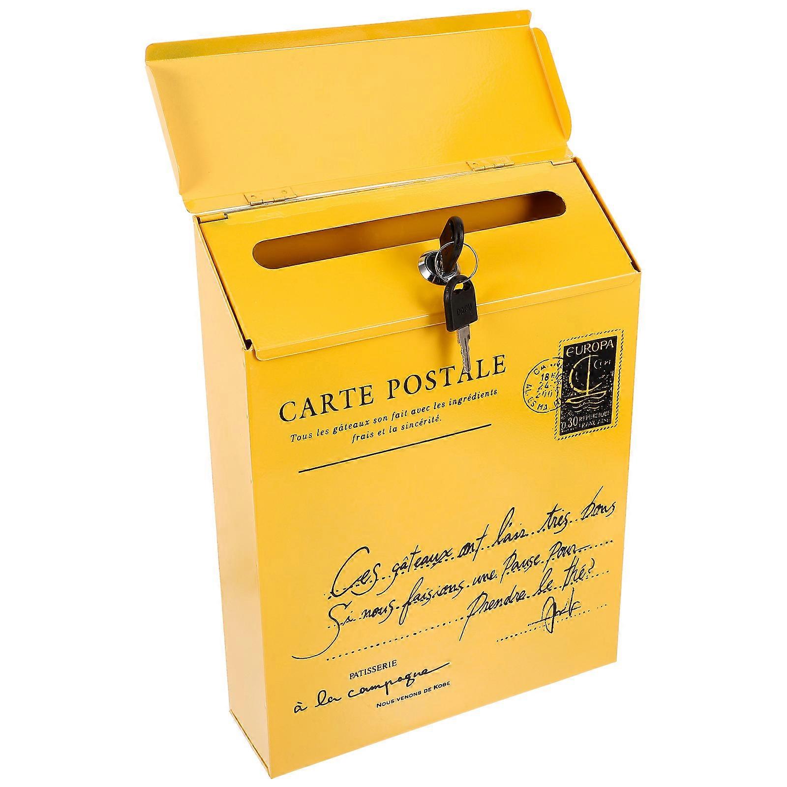 Iron Wall Mount Suggestion Box for Storage Use with Lock