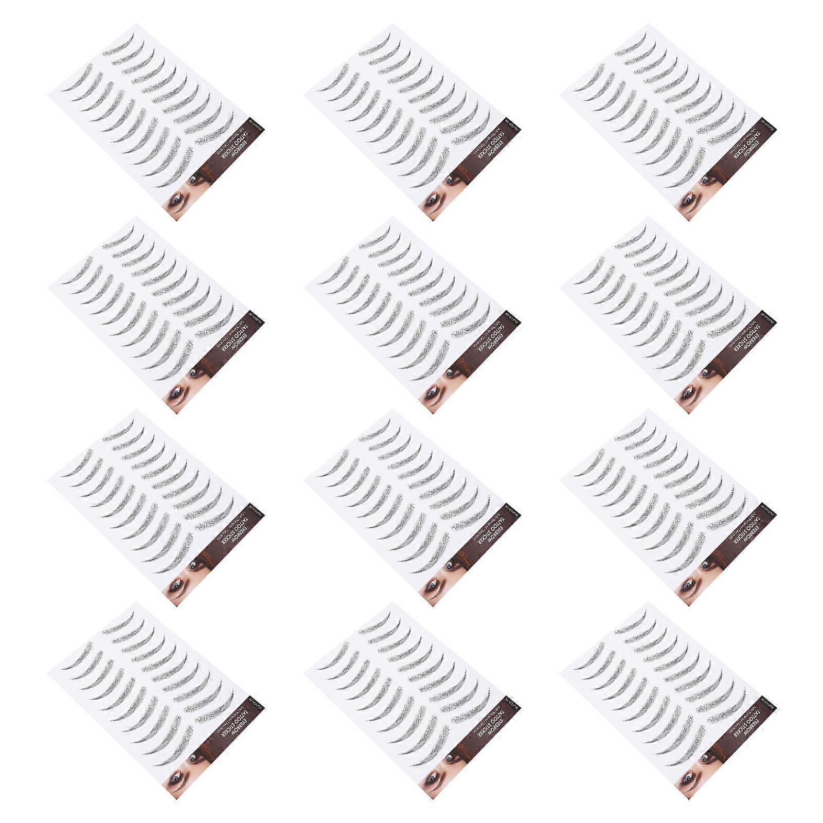 Waterproof Eyebrow Tattoos Stickers for Realistic Brows with 24 Sheets for Use