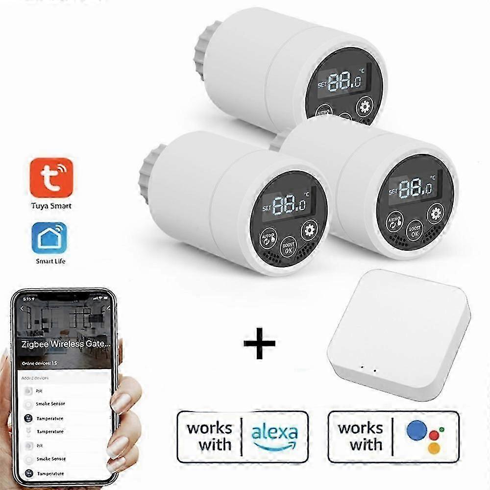 Tuya ZigBee Smart Temperature Controller Thermostatic Radiator Touchable Display new