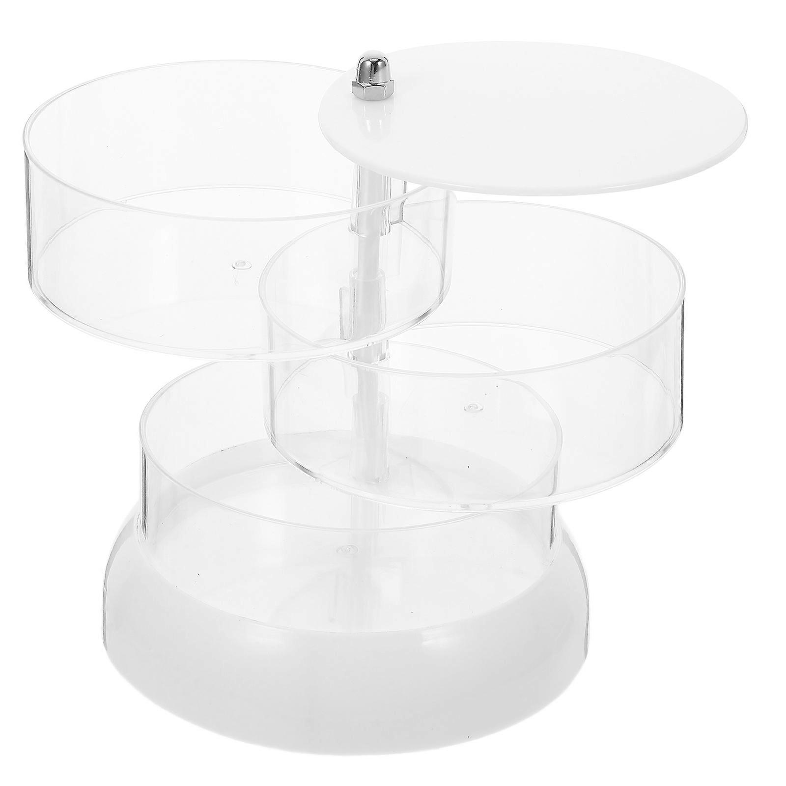 Rotating Table Organizer Clear Display Case for Storage 2Pcs Multi-Layer Acrylic