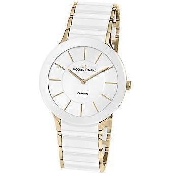 Jacques Lemans Or/Blanc Acier inoxydable Dublin 1-1856C Montre Femme