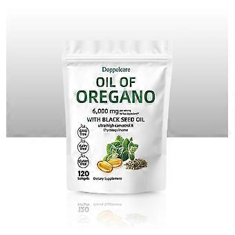 1-3x Oregano-olie Zwarte komijnolie 6000 mg Voedingsgels en kauwtabletten 300 stuks, glutenvrij en immuunondersteuning