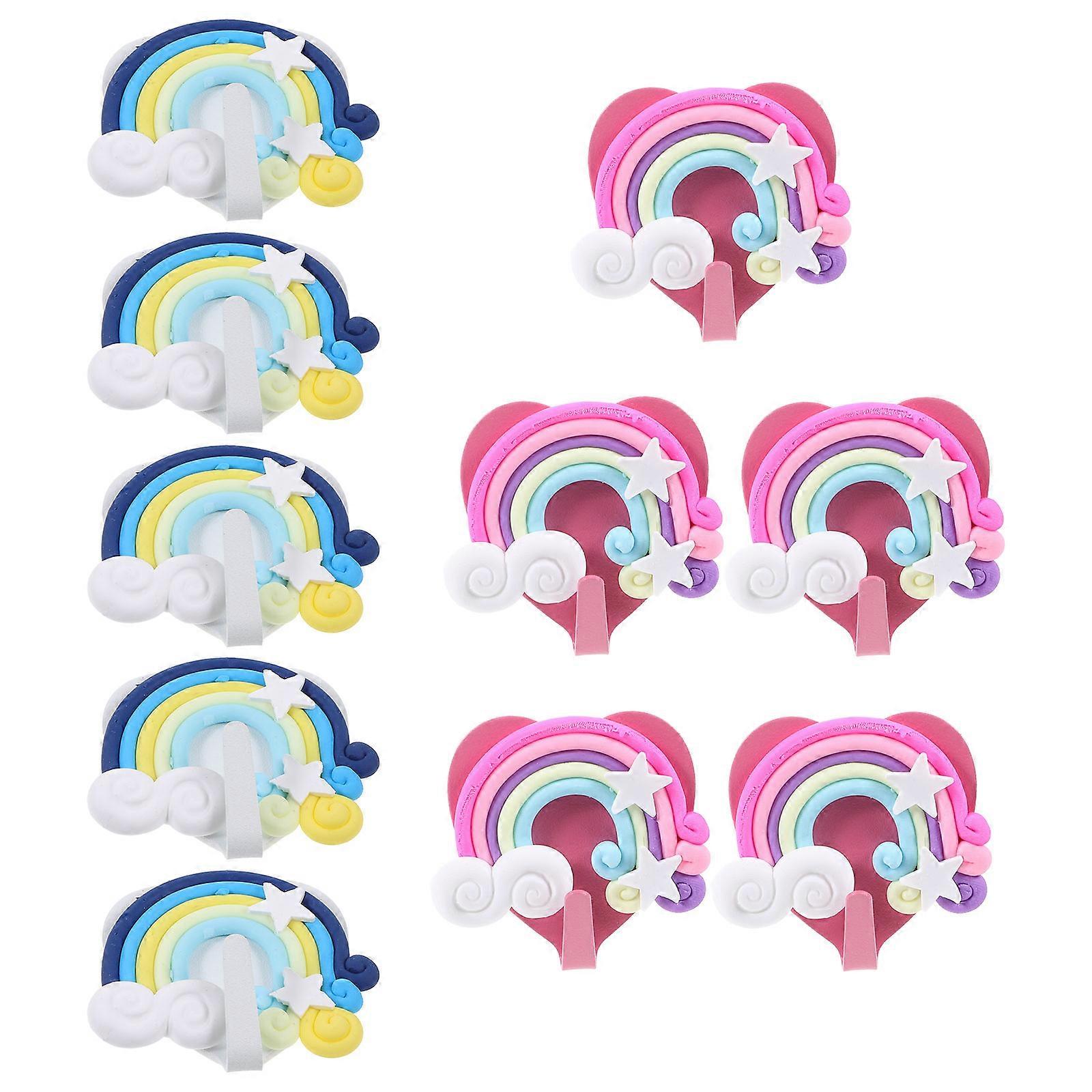 Clouds Star Rainbow Clothes Hooks for Wall Mounted Hanger 10Pcs